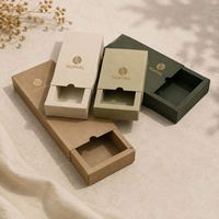 Cajas de Cartón Reciclables con Cajón Deslizante para Cosméticos, Cajas Cuadradas de Papel Kraft para Regalos y Jabón