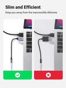 UGREEN CM477 Tarjeta de Sonido Externa USB 2 en 1, Adaptador de <span class=keywords><strong>Audio</strong></span> USB a Jack de 3.5mm, Adaptador USB a Aux con Cable Trenzado de Nailon para <span class=keywords><strong>iPhone</strong></span> - Product Image 2