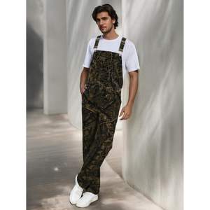 2025 hommes coupe ample Camouflage Denim salopettes et combinaisons fermeture éclair bavoir combinaisons travail Jean avec fermeture éclair - Product Image 6