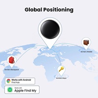 Pelacak GPS Smart Tag Bersertifikasi MFi, Air Tag Anti Hilang, Pencari Kunci Mini untuk Dompet, Tas, Kartu, iOS, Bekerja dengan Apple Find My Hub