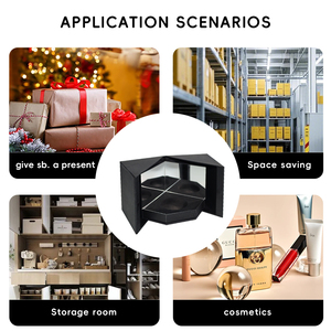 Tùy chỉnh đôi mở quay vòng bảng cứng v-groove hai mặt gương mỹ phẩm Hộp quà tặng miếng bọt biển lót Matt chăm sóc da huyết thanh - Product Image 3