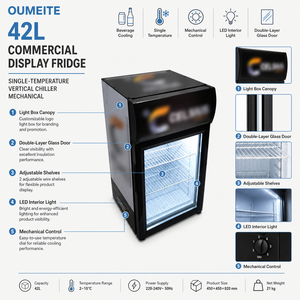 오메이트 SC42L 42L 바 레스토랑 음료 냉장고 디스플레이 쿨러 미니 냉장고 - Product Image 3