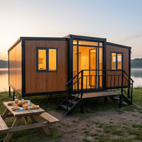 Maison modulaire extensible de 2 à 4 chambres en conteneur, habitation moderne pour séjour panoramique et boutique éphémère