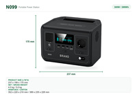 Station d'alimentation portable N099 300W 288Wh LiFePO4, générateur solaire pour le camping, les activités de plein air et les situations d'urgence