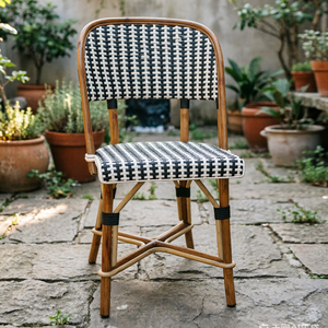 Chaise de bistrot française en rotin PE, structure en rotin naturel, sans accoudoirs, pour terrasse extérieure, café, jardin, <span class=keywords><strong>restaurant</strong></span> - Product Image 2