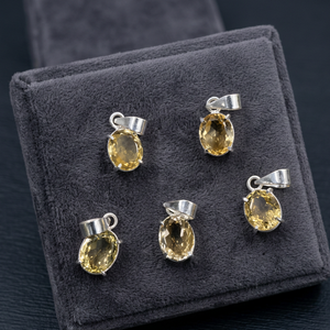 Collier pendentif en citrine véritable, ovale, facetté, bijoux bohèmes d'été, faits à la main, exportateur indien - Product Image 2