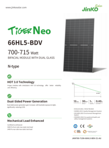 Módulo Solar Bifacial de Doble Vidrio Tipo N de 700W 705W 710W 720W 730W para Sistema de Energía Solar - Product Image 4