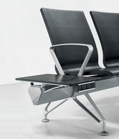 Chaise d'hôte de 3 sièges en PU, tabouret d'attache de stand, faisceau d'habillage, populaire, pour hôtel, livraison rapide