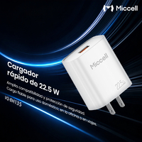 Chargeur rapide Miccell de 22,5 W avec protection intelligente, compatible avec iPhone et téléphones Android.