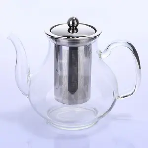 Infuseur à thé transparent résistant à la chaleur, théière en verre pour hôtel, théière avec infuseur à thé, livraison gratuite