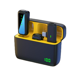 Micrófono de solapa inalámbrico para teléfono <span class=keywords><strong>Android</strong></span> Micrófono de solapa dual USB C para iPhone Clip de cancelación de ruido en el estuche de carga del micrófono - Product Image 2