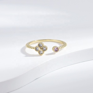 wholesale brass small 18k gold plated pear cut zirconia <b>ring</b> wedding <b>cheap</b> copper open adjustable girls kids cute fashion <b>rings</b> - Product Image 2