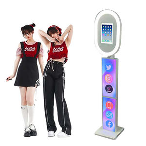 2025 nouveau kiosque à selfie avec anneau lumineux iPad et smartphones Compatible photomaton accessoires gratuits ovale Selfie vidéo pour les événements - Product Image 3