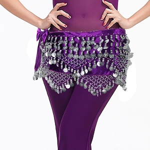 Sciarpa da Danza del Ventre per Donna, Gonna Avvolgente con Monete Dorate, Costume per Danza Orientale - Product Image 6