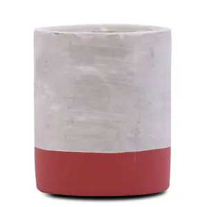 陶瓷容器蜡烛罐andles Urban系列大豆蜡混合蜡烛在混凝土罐中，小-3.5盎司，蔓越莓玫瑰