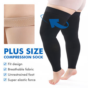 Bas de contention grande taille 20-30 mmHg à compression graduée, manchons cuisse-haut avec bande antidérapante, réduit l'enflure pour les varices - Product Image 2