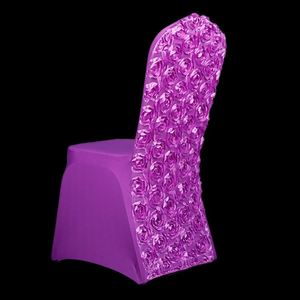 Housse de chaise extensible personnalisée colorée à fleurs violettes, très vendue, pour mariage - Product Image 4