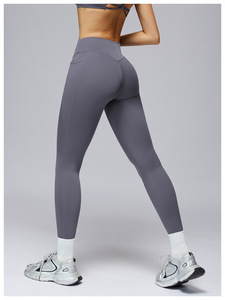 Pantalones de yoga sin costuras para mujer con cintura elástica transpirable de alta calidad al por mayor - Product Image 4