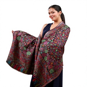 Châle long et léger en laine à imprimé floral lumineux pour femme Kriti International – Accessoire de mode durable et polyvalent pour le cyclisme - Product Image 2