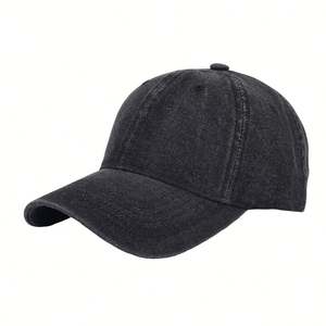 Venta al por mayor de fábrica OEM 6 paneles sin estructura liso personalizado Jean sombrero lavado gorras de béisbol de mezclilla - Product Image 4