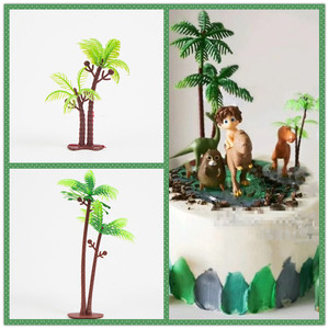 Plastic Coconut <b>Tree</b> Model Miniature Cake <b>Toppers</b> For Birthday Themed Party Decorations Reusable - Product Image 5
