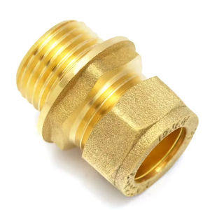 Adaptateur de compression mâle en laiton pour système de tuyauterie d'eau et de gaz d'assainissement de plomberie - Product Image 1