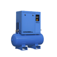 Petit compresseur d'air à vis rotatif industriel PM VSD 2,2 kW 3,7 kW 3 CV 5 CV 220 V monophasé avec réservoir