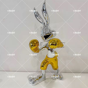 Figura Decorativa de Conejo Boxeador, Adorno de Lujo para el Hogar, Escultura Pop Art de Chica Boxeadora - Product Image 2