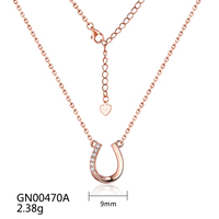 Collier fer à cheval en argent 925 Grace avec zircon et chaîne tendance pour les soirées
