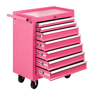 Armoire à outils roulante rose à 7 tiroirs, verrouillable, chariot de rangement pour garage et atelier - Product Image 1
