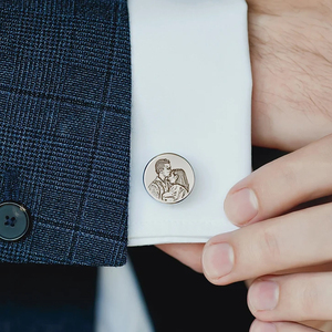 Khuy măng sét và cà vạt nhà sản xuất tùy chỉnh khắc logo tùy chỉnh Khuy măng sét nam sang trọng Khuy măng sét Quà Tặng Ngày của Cha - Product Image 2