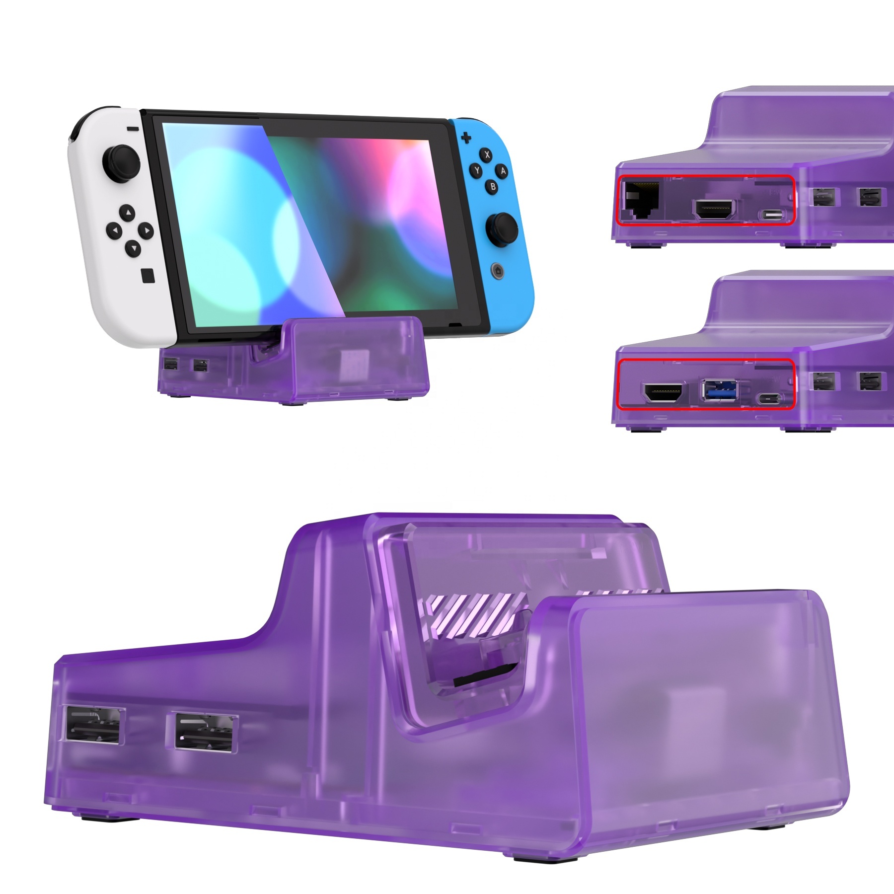 Clear Atomic Purple AiryDocky DIY Kit Replacement Shell for