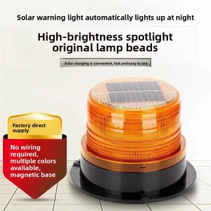 Balise stroboscopique magnétique solaire colorée avec protection IP65 et revêtement en caoutchouc pour véhicules de construction et autobus scolaires - Product Image 3