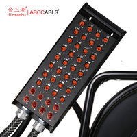ABCCABLS 40 canaux, 32 entrées XLR femelles, 8 sorties XLR mâles, Câble multipaire audio de scène sur enrouleur, Câble multipaire de microphone double panneau pour spectacles en direct