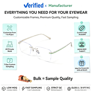 Lunettes de vue de luxe sans monture en argent sterling 925, montures unisexes personnalisables avec incrustation de cristaux étincelants, haute qualité, tendance - Product Image 1