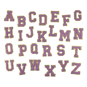 Multicolor disponible 2,55 "/6,5 cm parche Chenille carta parches Parches De Chenilla hierro en letras parche - Product Image 5