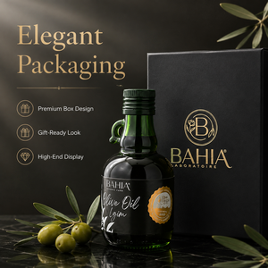 Huile d'olive extra vierge liquide OEM sous marque privée, durée de conservation de 3 ans, en bouteille en verre foncé, pour la cuisine haut de gamme et les soins de la peau - Laboratoire Bahia - Product Image 5