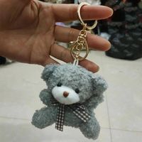 Mignon noeud papillon ours en peluche pendentif nouveau ours en peluche porte-clés poupée sac à dos pendentif
