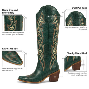 <span class=keywords><strong>Botas</strong></span> <span class=keywords><strong>Altas</strong></span> WETKISS 2026 OEM para el Día del Partido, <span class=keywords><strong>Botas</strong></span> Vaqueras Vintage Bordadas hasta la Rodilla para <span class=keywords><strong>Mujer</strong></span>, <span class=keywords><strong>Botas</strong></span> de Tacón Grueso a la Moda para Dama - Product Image 5