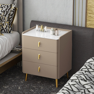 Table de chevet de luxe en bois massif de haute qualité style minimaliste moderne chambre salon <span class=keywords><strong>location</strong></span> <span class=keywords><strong>maison</strong></span> armoire de rangement en dalle de roche - Product Image 1