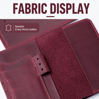 Couverture de carnet de notes en cuir personnalisée avec logo, pochette pour carnet de notes, portefeuille avec boucle pour stylo