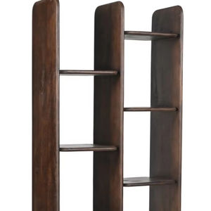Estantería de diseño nueva, de madera, abierta, color marrón nogal, madera de mango, precio al por mayor, colección de muebles. - Product Image 1