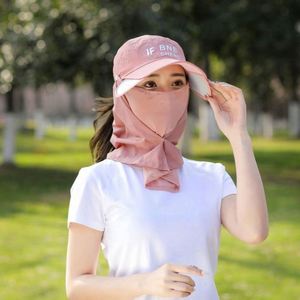 Chapeaux de soleil d'été avec masque facial amovible, respirants, unisexes, pour le travail, avec ouverture pour queue de cheval, décontractés, pour la pêche et le quotidien - Product Image 5