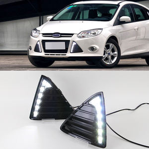 Couvercle de phare antibrouillard à LED DRL, pour <span class=keywords><strong>Ford</strong></span> <span class=keywords><strong>Focus</strong></span> 2012, 2013, <span class=keywords><strong>2014</strong></span>, 2015, 2 pièces, phare de jour avec signalisation de rotation jaune - Product Image 1