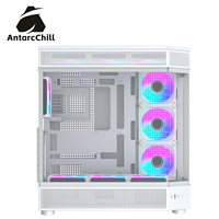 AntarcChill White Panoramic Glass Case Full Tower ATX 360mm Liquid Cooler USB3.0 Type C Gaming Computer Case