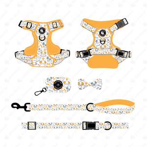 Conjunto de arné<span class=keywords><strong>s</strong></span> para mascotas con logotipo personalizado, arné<span class=keywords><strong>s</strong></span> de neopreno ajustable para perros, <span class=keywords><strong>Collar</strong></span> de correa, pajarita, Bandana, regalo para mascotas para Pascua, Halloween, Año Nuevo - Product Image 3