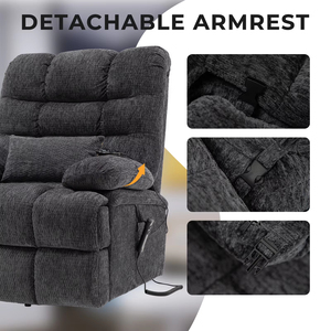 Meilleure qualité Big Man Power Lay Flat Lift Recliner Extra Large massage par la chaleur surdimensionné Chaises électriques rembourrées à double moteur - Product Image 5