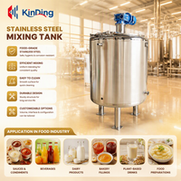 Cuve de mélange à vapeur KINDING 1000L en acier inoxydable SUS316L avec agitateur, pompe à émulsion et lotion, certifiée ISO, moteur électrique ABB