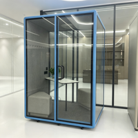 Cabine Acoustique Modulaire Insonorisée pour Bureau, Poste Téléphonique Design Moderne, Cadre en Aluminium, Écologique, Durable, Autoportante, Intérieur