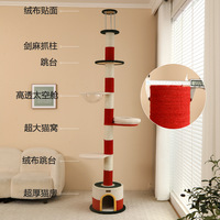 Árbol rascador para gatos con poste de sisal, 4 niveles, casa grande para gatos medianos, estructura de juego interior duradera
